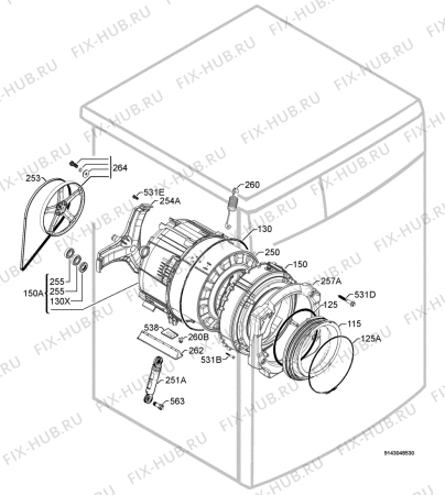 Взрыв-схема стиральной машины Zoppas P810 - Схема узла Functional parts 267